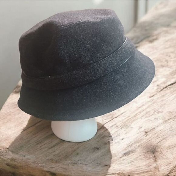 Coach Wool Dark Gray Bucket Hat Classic Design M/L - Picture 4 of 8